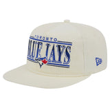 Men's Toronto Blue Jays New Era Cream Throwback Bar Golfer Corduroy Snapback Hat