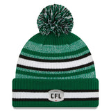 Saskatchewan Roughriders CFL Football New Era Sideline 6 Dart Cuffed Knit Hat with Pom - Green