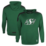 Men's New Era Green Saskatchewan Roughriders Sideline Shuffle Pullover Hoodie