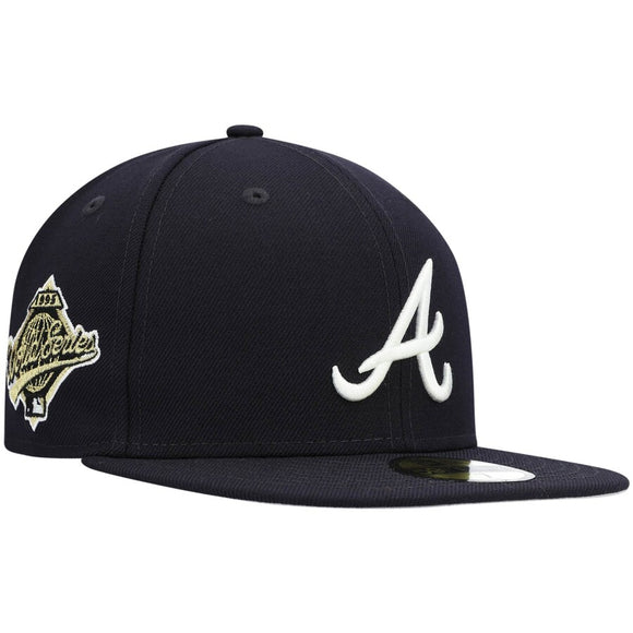 Men's Atlanta Braves New Era Navy 1995 World Series Side Patch 59FIFTY Fitted Hat