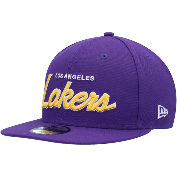 Men’s NBA Los Angeles Lakers New Era Script 9FIFTY Snapback Hat – Purple