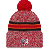Men's New Era Red Tampa Bay Buccaneers 2023 Sideline Cuffed Knit Hat With Pom