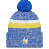Men's New Era Royal Los Angeles Rams 2023 Sideline Cuffed Knit Hat With Pom