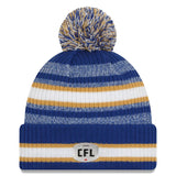 Winnipeg Blue Bombers CFL Football New Era Sideline 6 Dart Cuffed Knit Hat with Pom - Royal