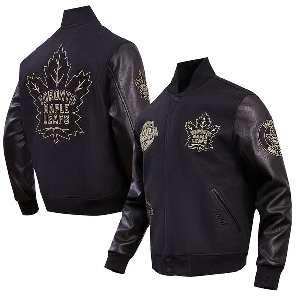 Men's Pro Standard Toronto Maple Leafs Black & Gold Full-Zip Varsity Jacket