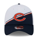 Men's New Era White/Navy Chicago Bears 2023 Sideline 39THIRTY Flex Hat