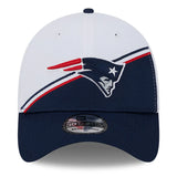 Men's New Era White/Navy New England Patriots 2023 Sideline 39THIRTY Flex Hat