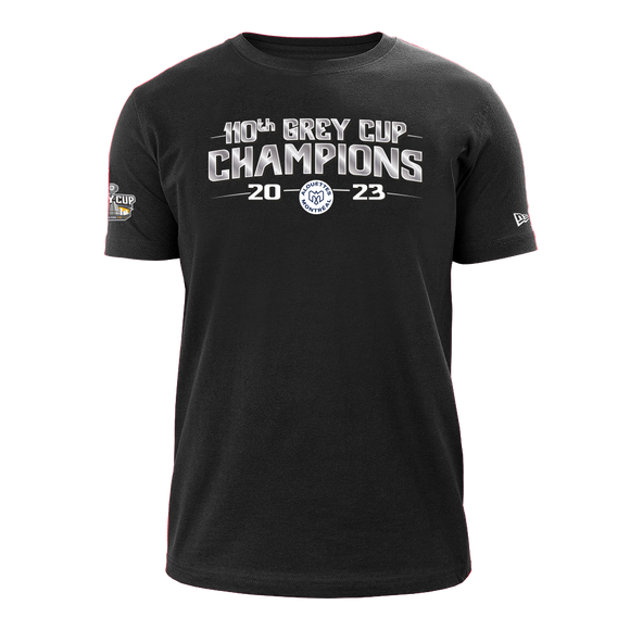 Men's New Era Montreal Alouettes 2023 110th Grey Cup Champions Locker Room T-Shirt