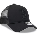 Men's New Era Boston Red Sox A Frame OTC 9FORTY All Day Black on Black Snapback Hat