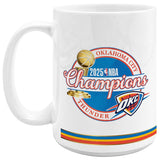 Oklahoma City Thunder 2025 NBA Finals Champions Stats 15oz. Ceramic Coffee Mug