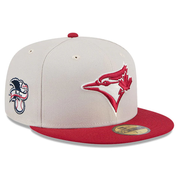 Men's Toronto Blue Jays New Era Khaki/Red 2024 Fourth of July 59FIFTY Fitted Hat