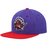 Toronto Raptors Mitchell & Ness Hardwood Classics Team Two-Tone 2.0 Snapback Hat - Purple/Red