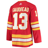 Calgary Flames Johnny Gaudreau adidas Red Authentic Prime Green Hockey Jersey