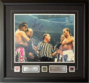 WWE Superstars Shawn Michaels & Bret The Hitman Hart Dual Signed 16x20 - Framed Size 26x24