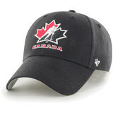 Youth Team Canada Hockey IIHF '47 NHL MVP Structured Adjustable Strap OSFM Black Hat Cap