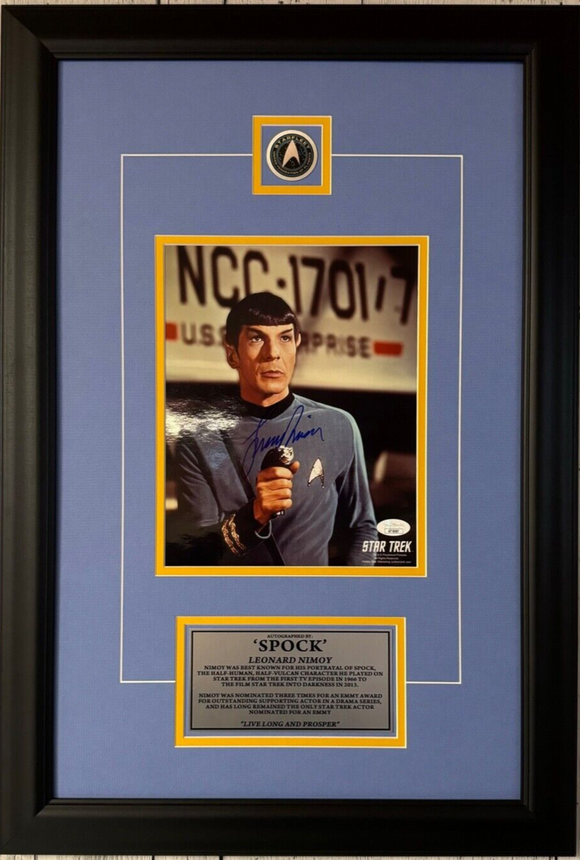 Star Trek Signed 8x10 Picture Actor Leonard Nimoy Captain Spock Photo Autograph - Framed