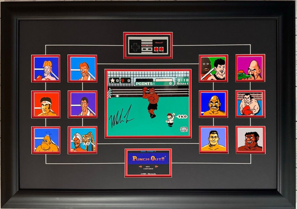 Mike Tyson NES Nintendo Punch-Out Signed 8x10 Photo With Fiterman Group Sports Hologram - Framed 30 x 20