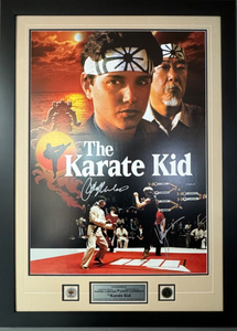 The Karate Kid Movie Poster 24X36 Dual Signed Signed By William Zabka & Ralph Macchio - Framed