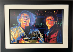 Back to The Future Replica 3D Art Print 11x16 Doc Emmett Brown & Marty McFly J Fox - Framed