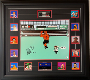 Mike Tyson NES Nintendo Punch-Out Signed 16x20 Photo With Fiterman Group Sports Hologram - Framed 32 x 28