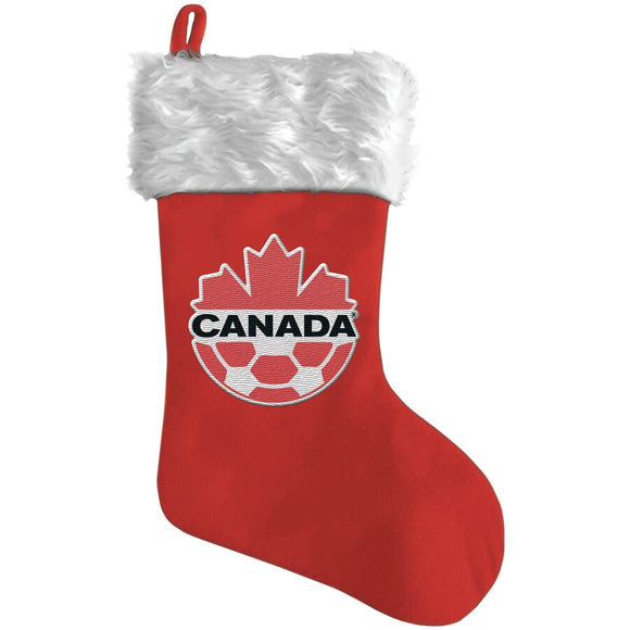 The Sports Vault Red Canada Soccer Holiday Stocking
