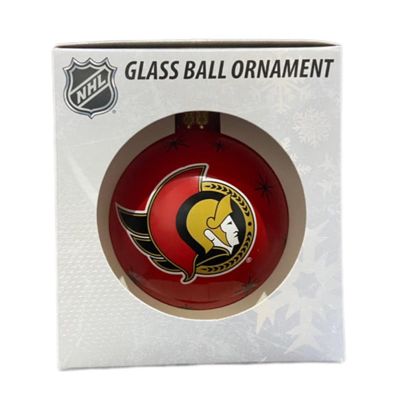 Ottawa Senators Double Sided Single Ball Christmas Ornament NHL Hockey