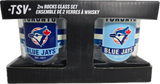 Toronto Blue Jays Retro Logo Rocks Glass Set of Two 10oz MLB Baseball - The Sports Vault