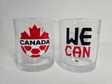 Team Canada Current Logo Rocks Glass Set of Two 10oz International Soccer - The Sports Vault