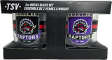 Toronto Raptors Retro Logo Rocks Glass Set of Two 10oz NBA Basketball - The Sports Vault