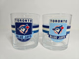 Toronto Blue Jays Retro Logo Rocks Glass Set of Two 10oz MLB Baseball - The Sports Vault