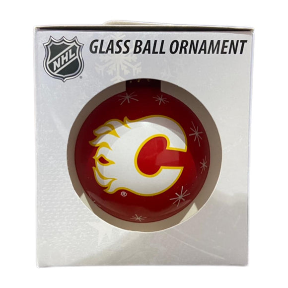 Calgary Flames Double Sided Single Ball Christmas Ornament NHL Hockey