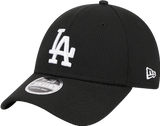 Men's New Era Los Angeles Dodgers Black on Black White Logo 9FORTY Stretch-Snapback Hat