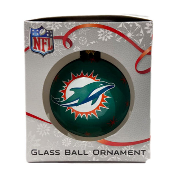 Miami Dolphins Double Sided Single Ball Christmas Ornament NFL Football