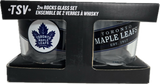 Toronto Maple Leafs Black Label Rocks Glass Set of Two 10oz NHL Hockey - The Sports Vault
