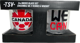 Team Canada Current Logo Rocks Glass Set of Two 10oz International Soccer - The Sports Vault