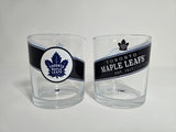Toronto Maple Leafs Black Label Rocks Glass Set of Two 10oz NHL Hockey - The Sports Vault
