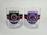 Toronto Raptors Retro Logo Rocks Glass Set of Two 10oz NBA Basketball - The Sports Vault