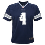 Kids Nike Dak Prescott Navy Blue Dallas Cowboys Game NFL Home Football Jersey - Multiple Sizes
