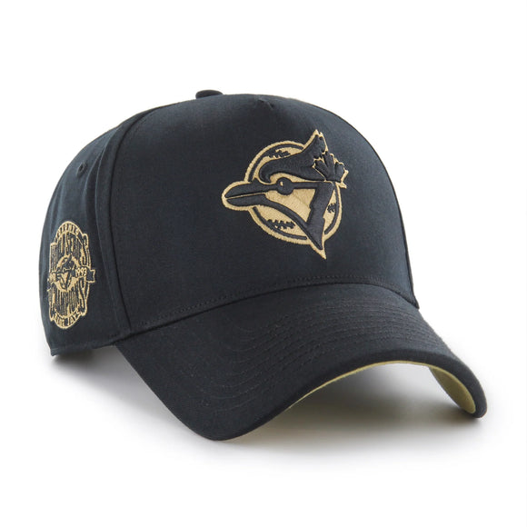 Men’s MLB Toronto Blue Jays ’47 Brand Deluxe Sure Shot MVP DT Adjustable Hat – Black/Gold