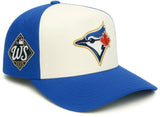 Men's Mitchell & Ness MLB Toronto Blue Jays 2025 World Series Two-Tone Adjustable A-Frame Snapback Hat - Cream/Royal Blue