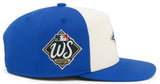 Men's Mitchell & Ness MLB Toronto Blue Jays 2025 World Series Two-Tone Adjustable A-Frame Snapback Hat - Cream/Royal Blue