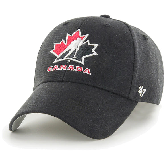 Team Canada Hockey IIHF '47 NHL MVP Structured Adjustable Strap OSFM Black Hat Cap
