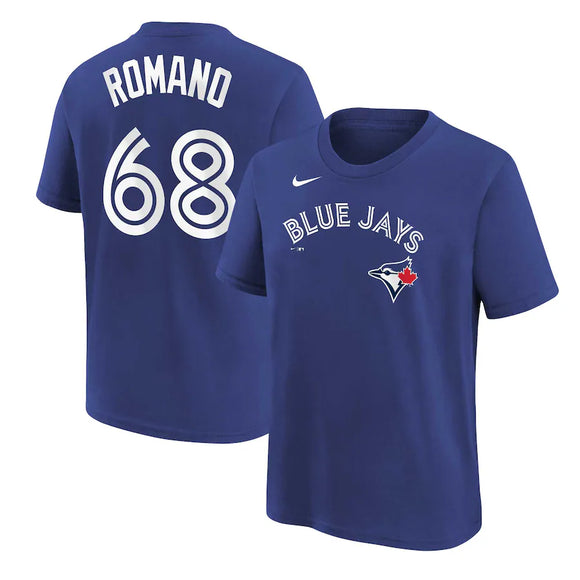 Youth Toronto Blue Jays Jordan Romano Nike Royal Player Name & Number T-Shirt