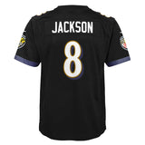 Youth Nike Lamar Jackson Black Baltimore Ravens Game NFL Alt Football Jersey