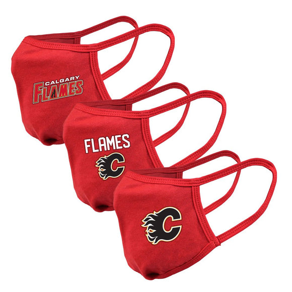 Calgary Flames NHL Hockey Core Primary Logo Guard 2 Face Mask Cover - Pack of 3