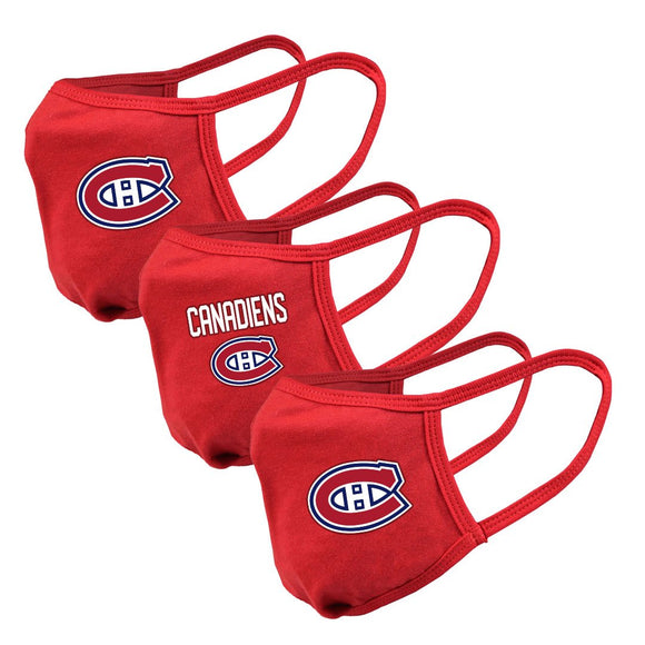 Montreal Canadiens NHL Hockey Core Primary Logo Guard 2 Face Mask Cover - Pack of 3