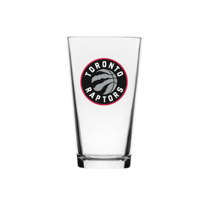 Toronto Raptors Primary Logo NBA Basketball 16oz Clear Drinking Mixing Glass