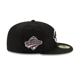 Men's Toronto Blue Jays New Era Black Cooperstown Collection 1993 World Series Logo 59FIFTY Pink Paisley Underbill Fitted Hat