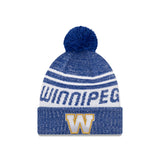 Winnipeg Blue Bombers New Era CFL Football Sideline Sport Official Pom Cuffed Knit Hat