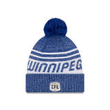 Winnipeg Blue Bombers New Era CFL Football Sideline Sport Official Pom Cuffed Knit Hat